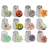 14pc Stainless Steel Tulip Icing Piping Nozzles