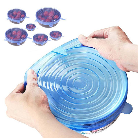 6 Pcs Reusable Silicone Food Covers