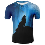 Mens T-Shirt Summer Wolf